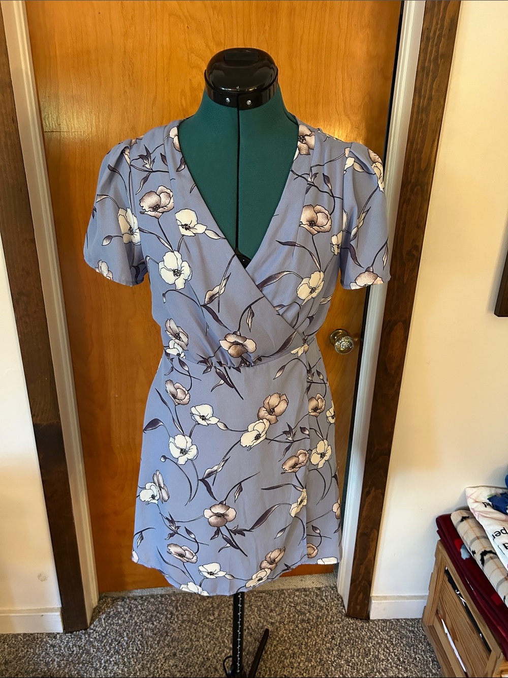 Forever 21 Lavender Floral Wrap Mini Dress